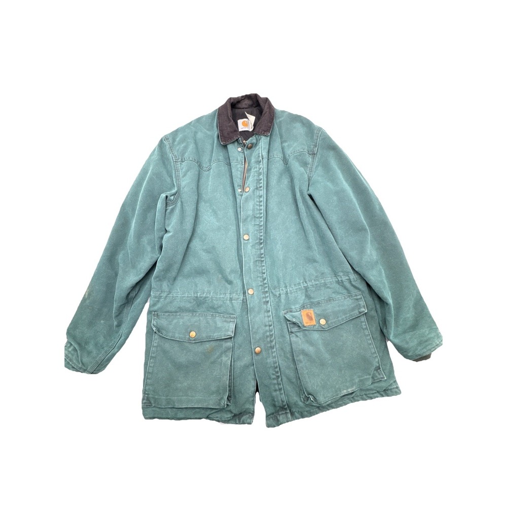 Vintage Carhartt C08HTG Hunter Green 1990's Chore Barn Coat Size Medium tall